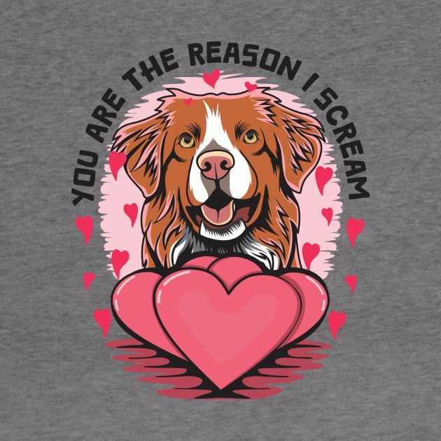 You Are The Reason I Scream Funny Toller Jokes For Valentines Day by welovetollers